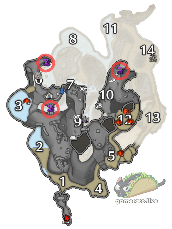 Bismuth Prism Locations in Lava Caverns