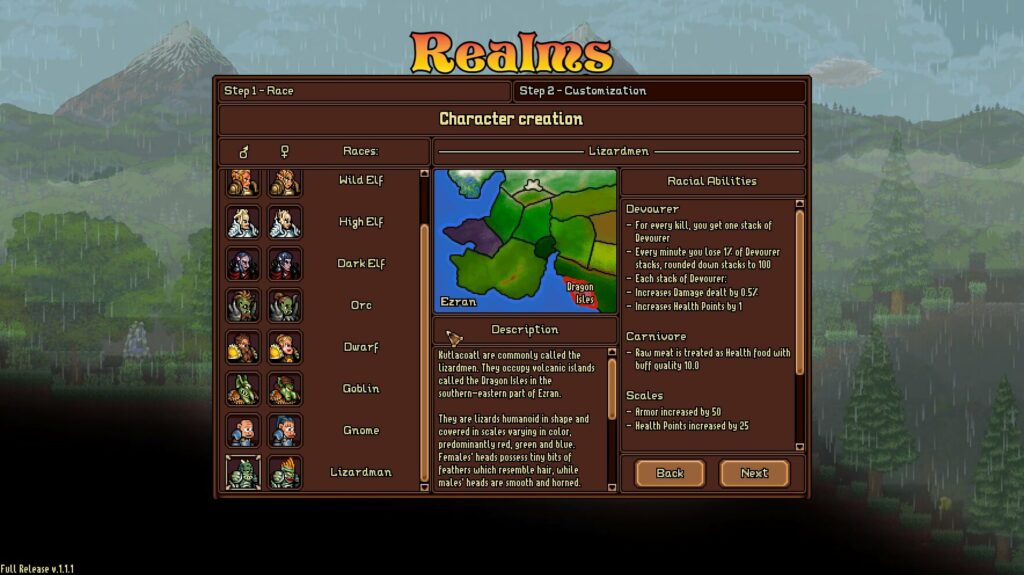 Realms of Magic Review - Character Creator